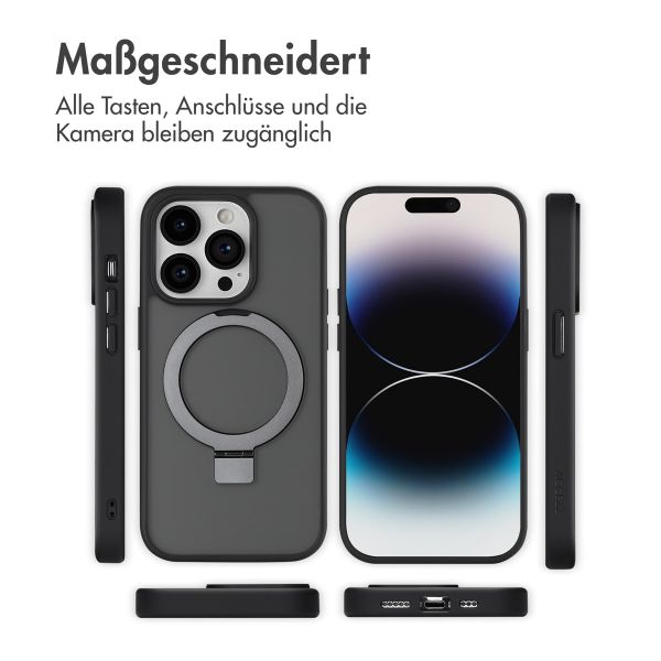 Accezz Ring Stand Backcover mit MagSafe für das Apple iPhone 14 Pro - Schwarz