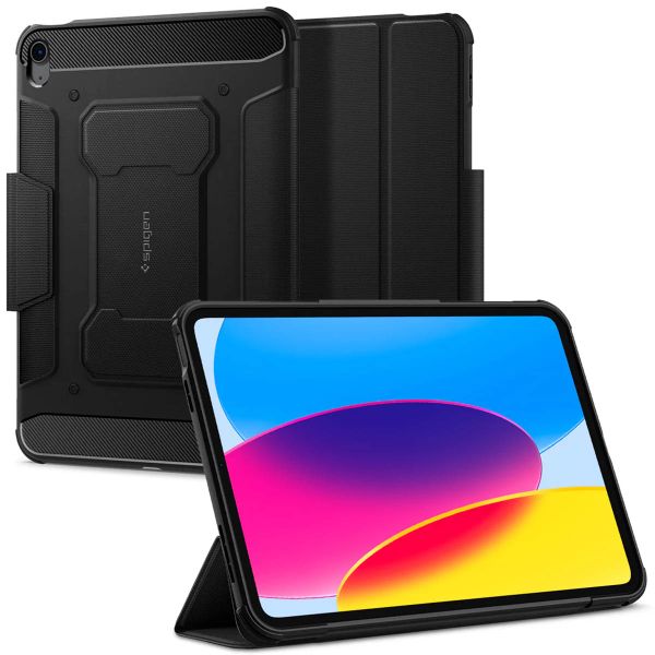 Spigen Rugged Armor Pro Klapphülle für das iPad 10 (2022) 10.9 Zoll - Schwarz