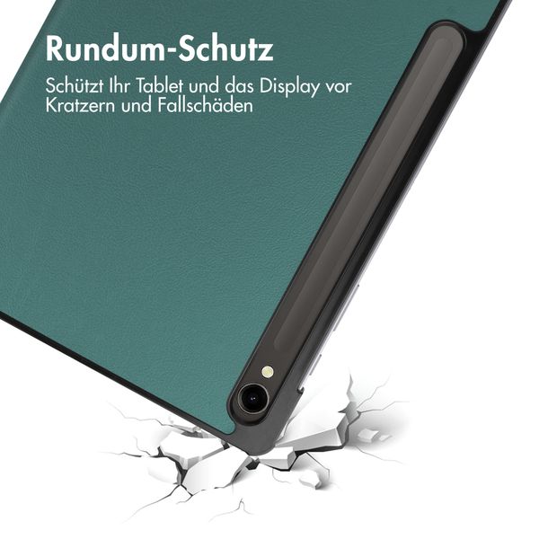 imoshion Trifold Klapphülle für das Samsung Galaxy Tab S9 11.0 Zoll - Dunkelgrün