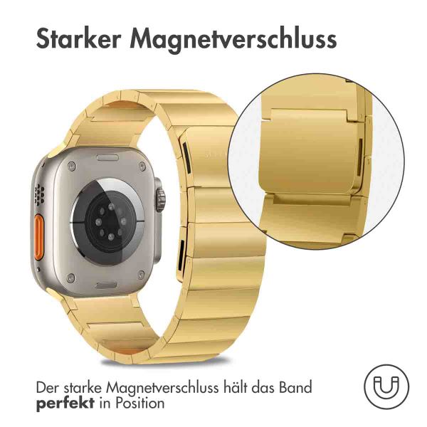 Selencia Edelstahl Magnetarmband für das Apple Watch Series 1-10 / SE / Ultra (2) - 42/44/45/46/49 mm - Gold