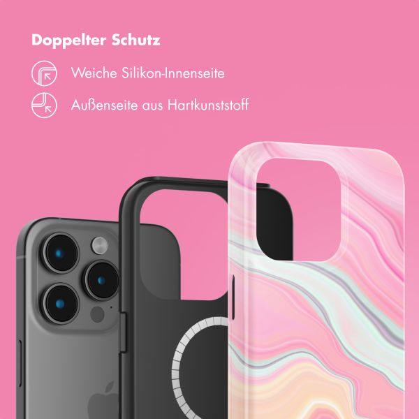 Selencia Vivid Tough Back Cover mit MagSafe für das iPhone 15 Pro - Pastel Lipstick Marble