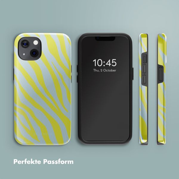 Selencia Vivid Tough Back Cover MagSafe für das iPhone 13 - Zebra Winter Sky Titanium Yellow