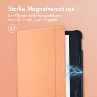 imoshion Canvas Sleepcover Klapphülle mit Stand Kobo Libra 2 / Tolino Vision 6 - Peach