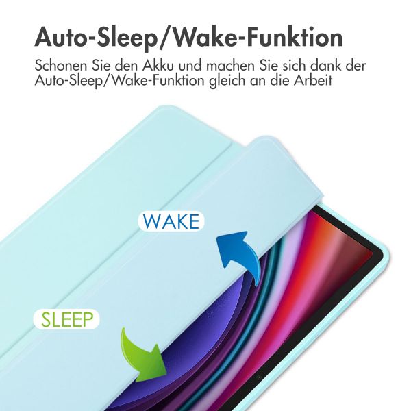 imoshion Trifold Hardcase Klapphülle Samsung Galaxy Tab S9 11.0 Zoll - Hellblau