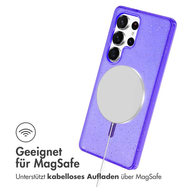 imoshion Sparkle Back Cover mit MagSafe für das Samsung Galaxy S24 Ultra - Glitzer Violett
