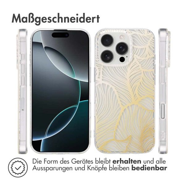 imoshion Design Hülle Apple iPhone 16 Pro - Golden Leaves Transparent