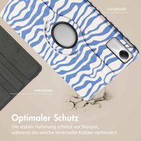 imoshion 360° drehbare Design Klapphülle Xiaomi Redmi Pad SE - White Blue Stripes