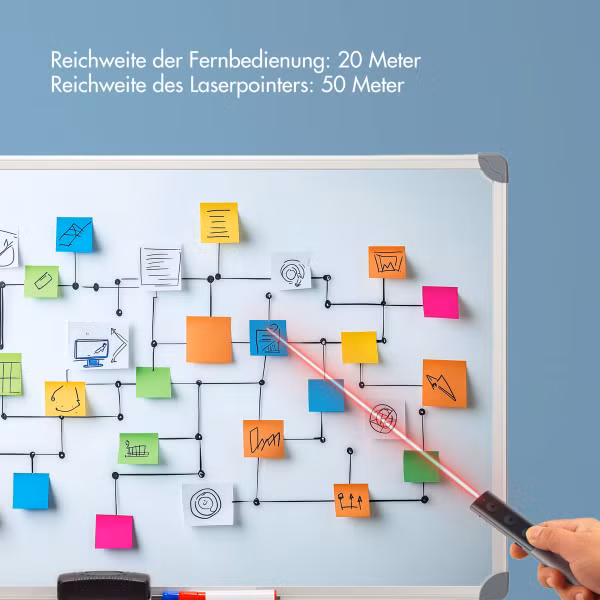 Accezz Präsentations-Klicker - Presenter mit Laserpointer - Schwarz