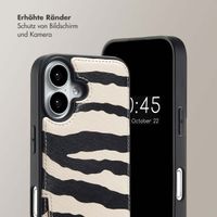 Selencia Nova HandyHülle mit Kordel und Kartenhalter Apple iPhone 16 - Zazzy Zebra