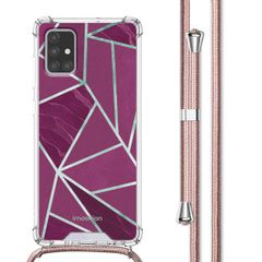 imoshion Design Hülle mit Band Samsung Galaxy A71 - Bordeaux Graphic