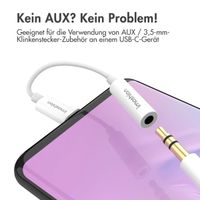 imoshion AUX-Adapter – USB-C auf 3,5 mm/Audio-Klinkenadapter – USB-C Stecker auf AUX-Buchse – Weiß