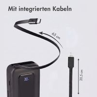 imoshion Powerbank mit ausziehbarem Kabel 10.000 mAh - Power Delivery - USB-C + Lightning - Schwarz