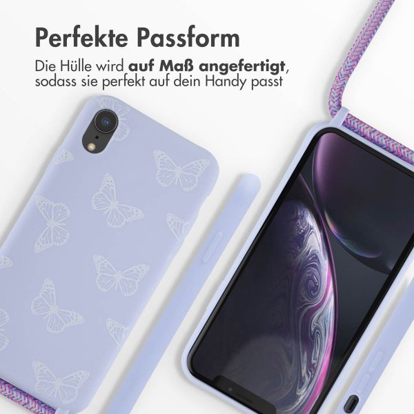 imoshion Silikonhülle design mit Band für das iPhone Xr - Butterfly