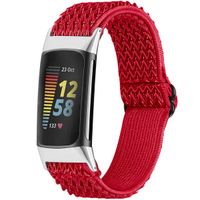 imoshion Elastische Nylonarmband für das Fitbit Charge 5 / Charge 6 - Rot