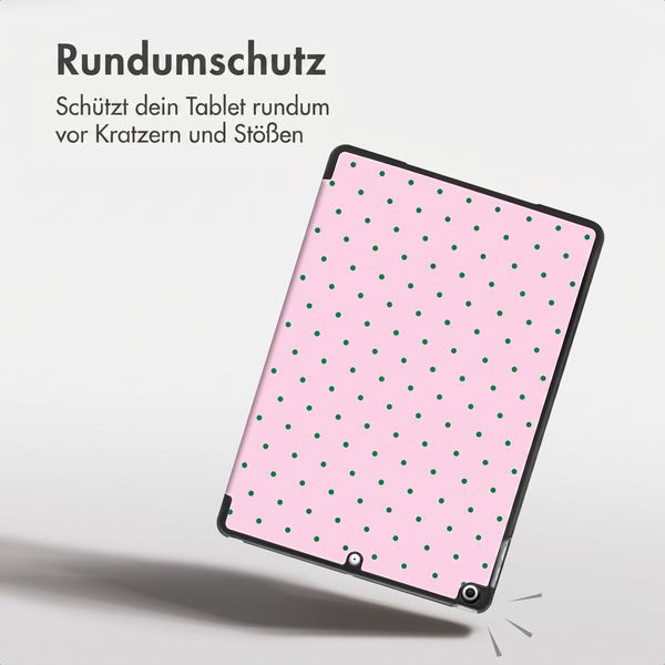 imoshion Design Trifold Klaphülle Apple iPad 9 (2021) 10.2 Zoll / iPad 8 (2020) 10.2 Zoll / iPad 7 (2019) 10.2 Zoll - Happy Dots