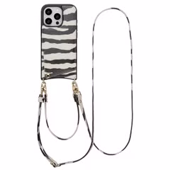 Selencia Nova HandyHülle mit Kordel und Kartenhalter Apple iPhone 16 Pro Max - Zazzy Zebra