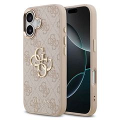 Guess 4G Metal Logo Back Cover Apple iPhone 17 - Gold Edge - Pink