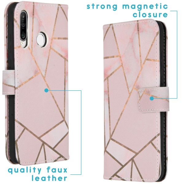 imoshion Design TPU Klapphülle Huawei P30 Lite - Pink Graphic