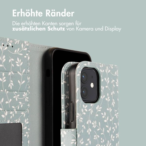 imoshion Design Klapphülle iPhone 12 (Pro) - Smoke Green Flowers