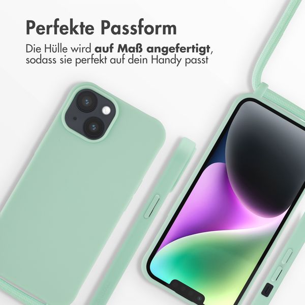 imoshion Silikonhülle mit Band für das iPhone 14 - Mintgrün