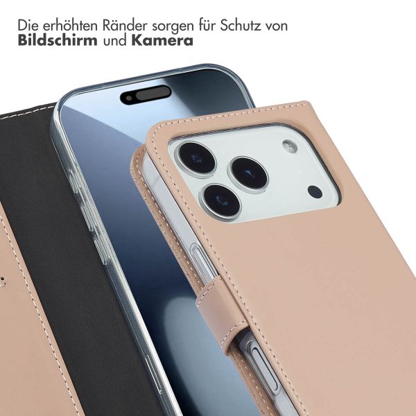 Selencia Echtleder Klapphülle Apple iPhone 17 Pro - Dusty Pink
