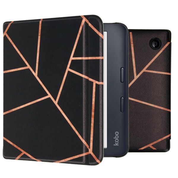 imoshion Design Slim Hard Case Sleepcover mit Stand Kobo Libra 2 / Tolino Vision 6 - Black Graphic