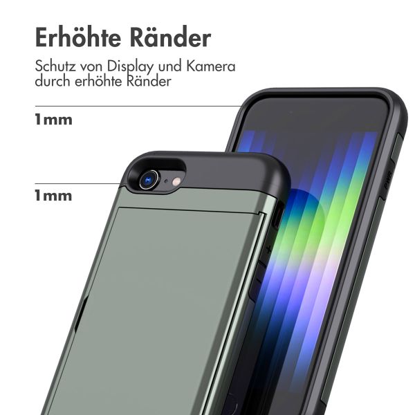 imoshion Backcover mit Kartenfach für das iPhone SE (2022 / 2020) / 8 / 7 - Dunkelgrün