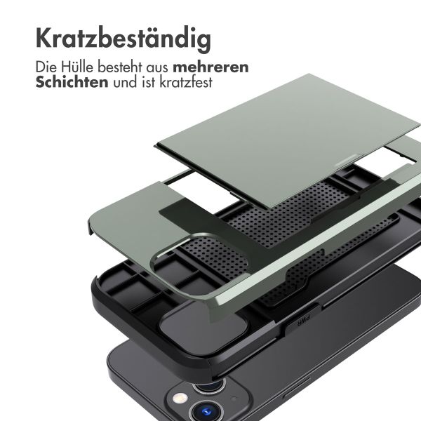 imoshion Backcover mit Kartenfach Apple iPhone 13 - Dunkelgrün