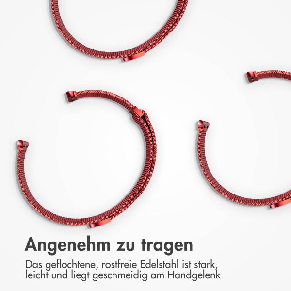 imoshion Mailändische Magnetarmband für die Apple Watch Series 1 bis 9 / SE (38/40/41 mm) | Series 10 (42 mm) - Größe M - Rot