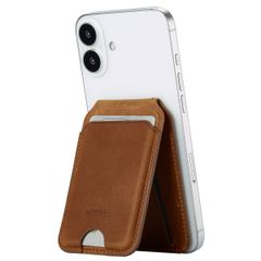 Accezz Vintage Leder MagSafe Kartenhalter mit Ständer - Tobacco Cognac