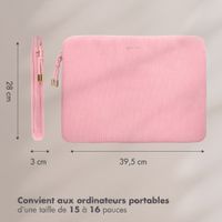 Selencia Cord Laptop Hülle 15-16 Zoll - Laptop Sleeve - Soft Blush