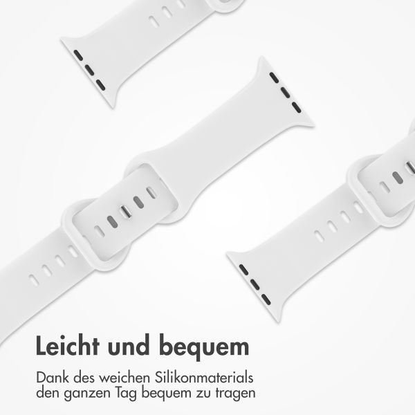 imoshion Silikon-Armband⁺ für  Apple Watch Series 1 t/m 9 / SE (38/40/41 mm) | Series 10 / 11 (42 mm) - Größe S/M - Weiß
