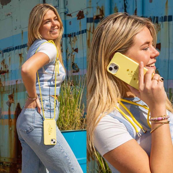 imoshion SilikonHülle design mit Band Apple iPhone 12 (Pro) - Flower Yellow