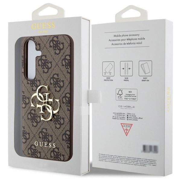 Guess 4G Metal Logo Back Cover Samsung Galaxy S24 Plus - Braun