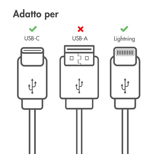 imoshion ﻿Lightning- auf USB-C-Kabel – nicht MFi-zertifiziert – Geflochtenes Gewebe – 1 m – Weiß