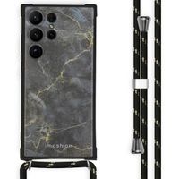 imoshion Design Hülle mit Band für das Samsung Galaxy S23 Ultra - Black Marble