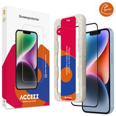 Accezz Dreifach starke Full Cover Schutzfolie mit Applikator für das iPhone 13 / 13 Pro / 14 - Transparent