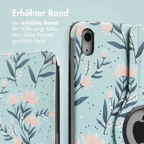 imoshion 360° drehbare Design Klapphülle Apple iPad 11 (2025) 11 Zoll A16 / iPad 10 (2022) 10.9 Zoll - Flowers