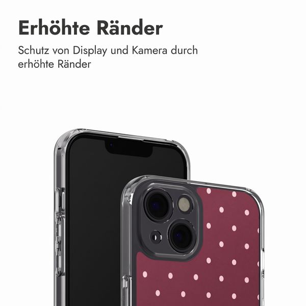 imoshion Design Hülle Apple iPhone 13 - Polka Dot Bordeaux