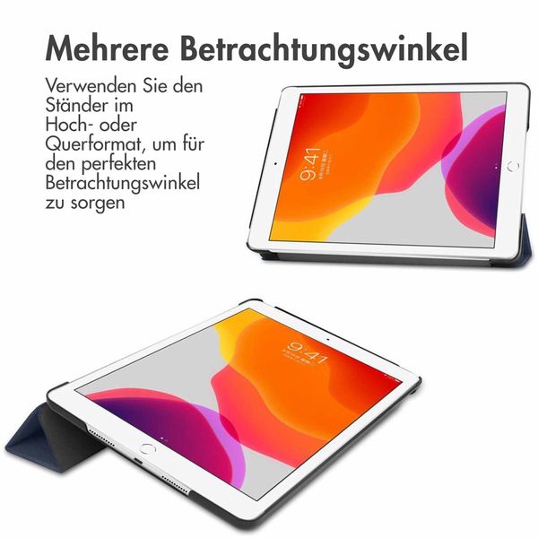 imoshion Trifold Klapphülle Apple iPad 9 (2021) 10.2 Zoll / iPad 8 (2020) 10.2 Zoll / iPad 7 (2019) 10.2 Zoll - Dunkelblau