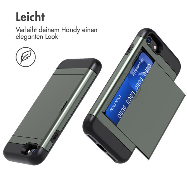 imoshion Backcover mit Kartenfach Apple iPhone SE (2022 / 2020) / 8 / 7 - Dunkelgrün