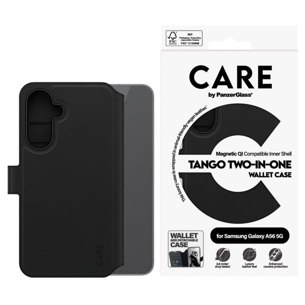 CARE by PanzerGlass Tango 2 in 1 Wallet Case MagSafe Samsung Galaxy A56 - Schwarz