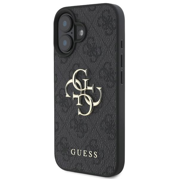 Guess 4G Metal Logo Back Cover für das iPhone 16 - Schwarz