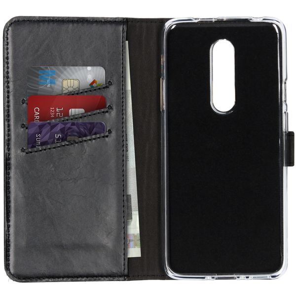 Selencia Echtleder Klapphülle OnePlus 7 Pro - Schwarz