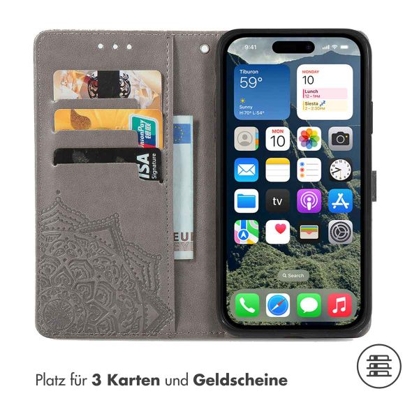 imoshion Mandala Klapphülle für das iPhone SE 4 - Grau