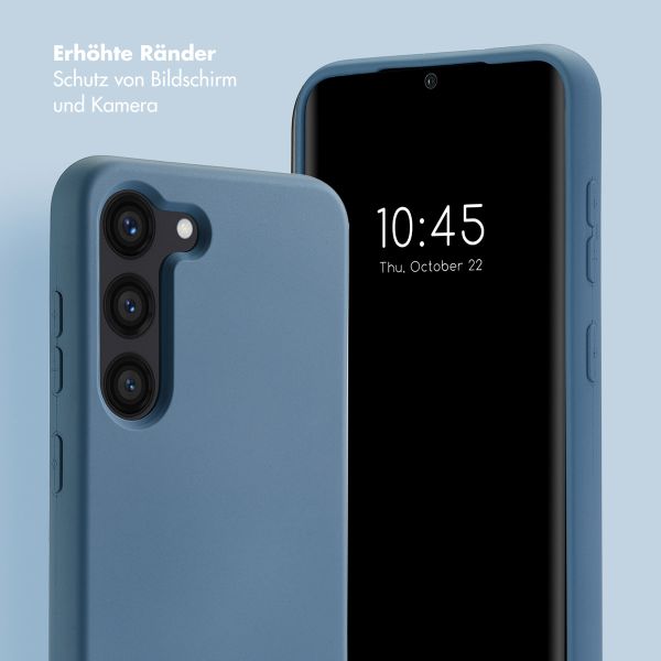 Selencia Back Cover mit Luxuriöser Handschlaufe Samsung Galaxy S23 - Blau