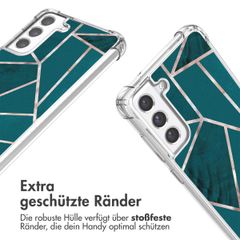 imoshion Design Hülle mit Band Samsung Galaxy S21 FE - Petrol Green Graphic