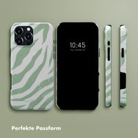 Selencia Vivid Tough Back Cover MagSafe für das Apple iPhone 16 Pro Max - Colorful Zebra Sage Green