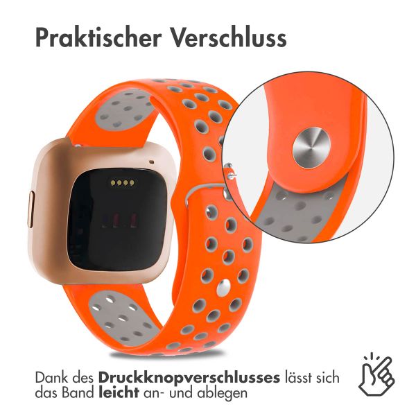 imoshion Silikonband Sport für das Fitbit Versa 2 / Versa Lite - Orange / Grau