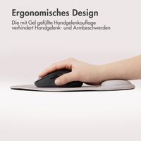 imoshion Ergonomisches Mauspad - Mauspad mit Handgelenkstütze - 30 x 25 cm - Grau